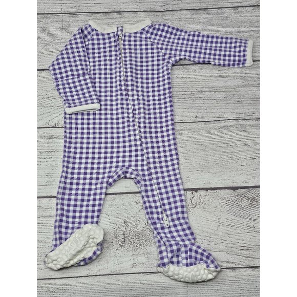 Sweet Bamboo Baby Girl‎ Purple Checks Size Newborn - Picture 1 of 3
